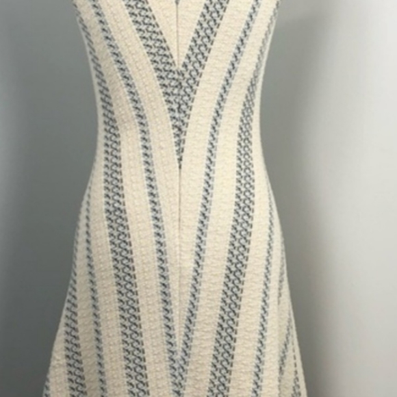 TORY BURCH STACEY STRIPE TWEED A-LINE DRESS CELESTE/VERDE CROSSHATCH $425 - Picture 14 of 16